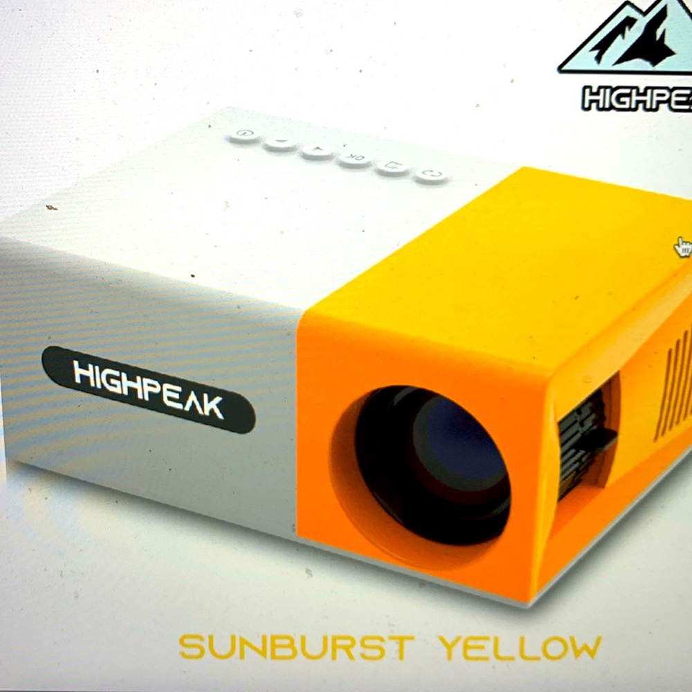 Highpeak mini projector with built in speaker
